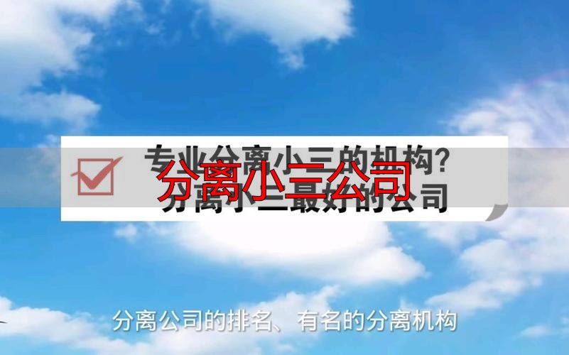 找分离小三公司？正规机构选择指南